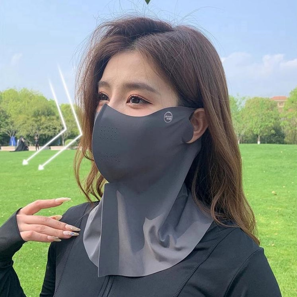 앞면마스크 러닝 입뚫린 얼굴 가리는 기미 가리개 햇빛 걷기 운동 - 상세 이미지 3