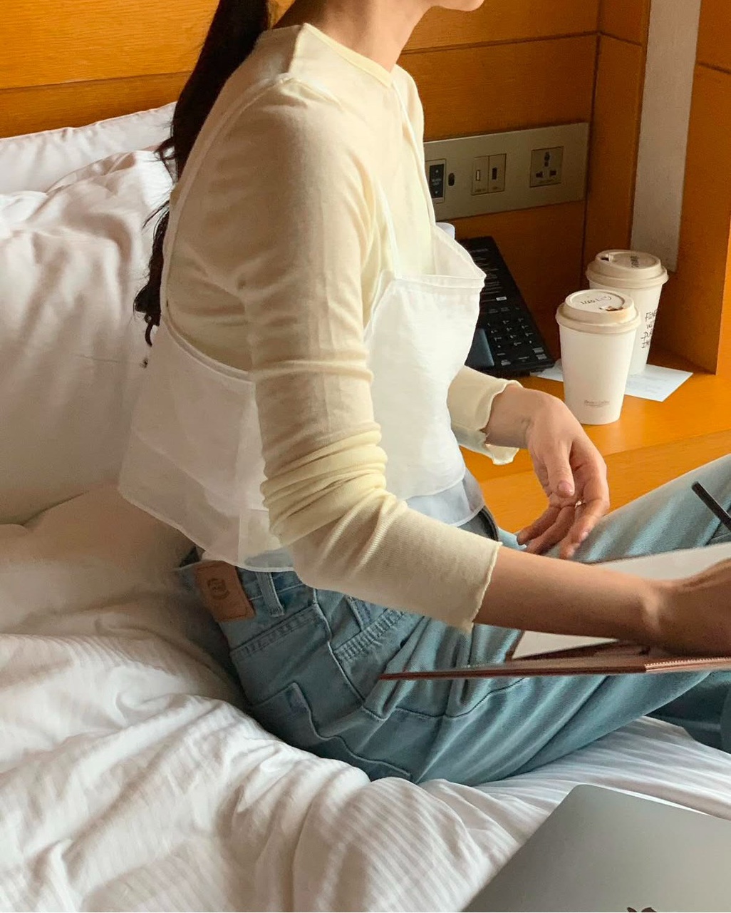 끈나시 오간자 시스루 뷔스티에 이미지 8