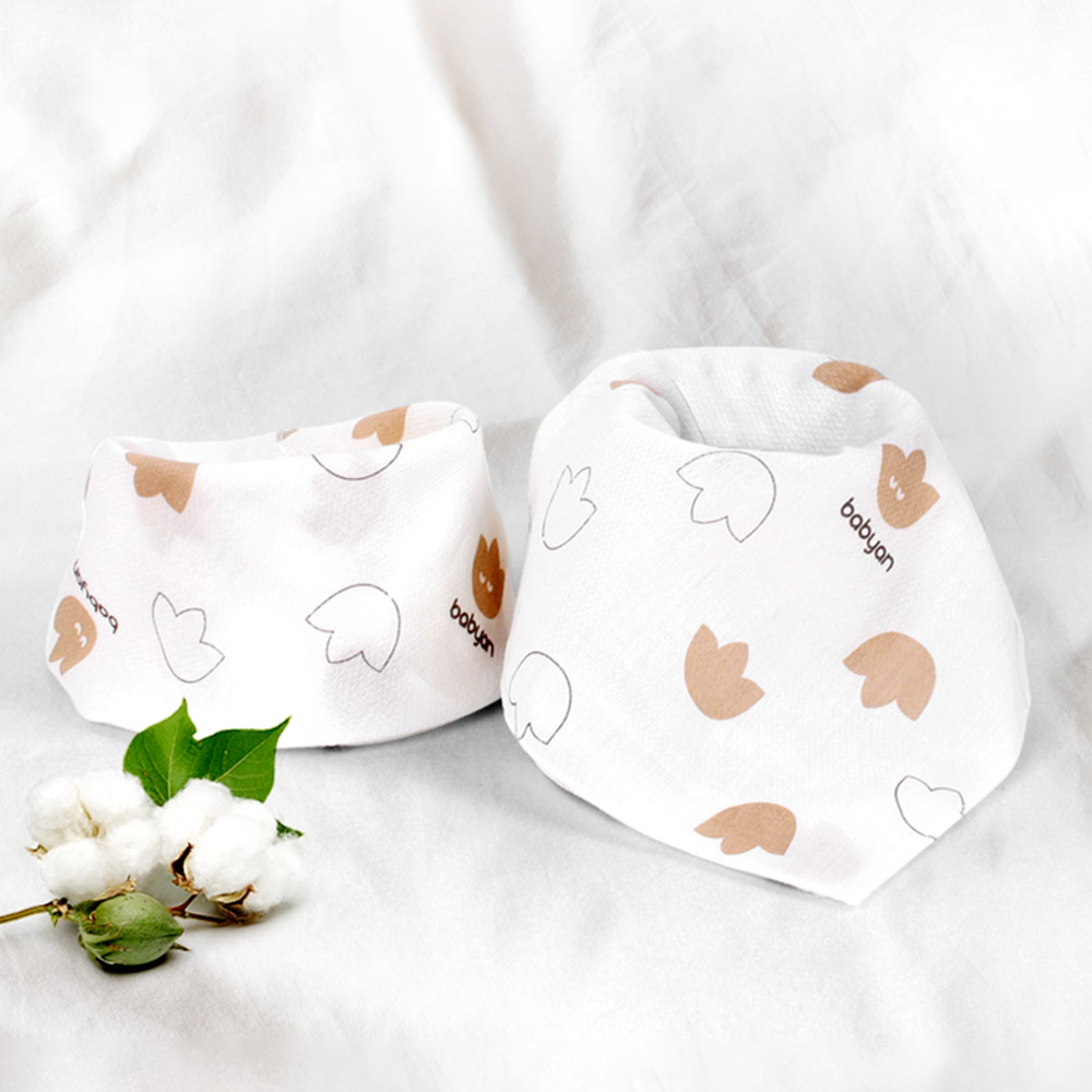 베이비앙 순면 대나무 오가닉 면 아기 유아 아동 손수건빕(똑딱이 손수건) 행키빕 5장