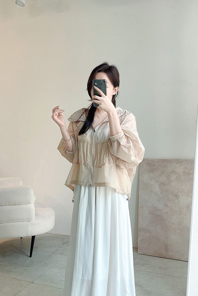 여름 셔링 바람막이 점퍼 상세 이미지 8