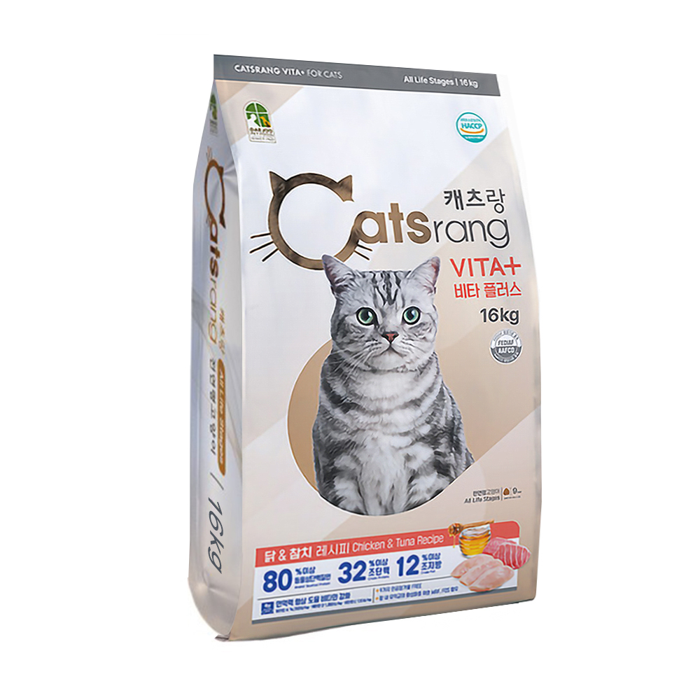 캐츠랑 비타플러스 전연령 16kg 고양이 사료 캣츠랑 대용량 길고양이 길냥이사료