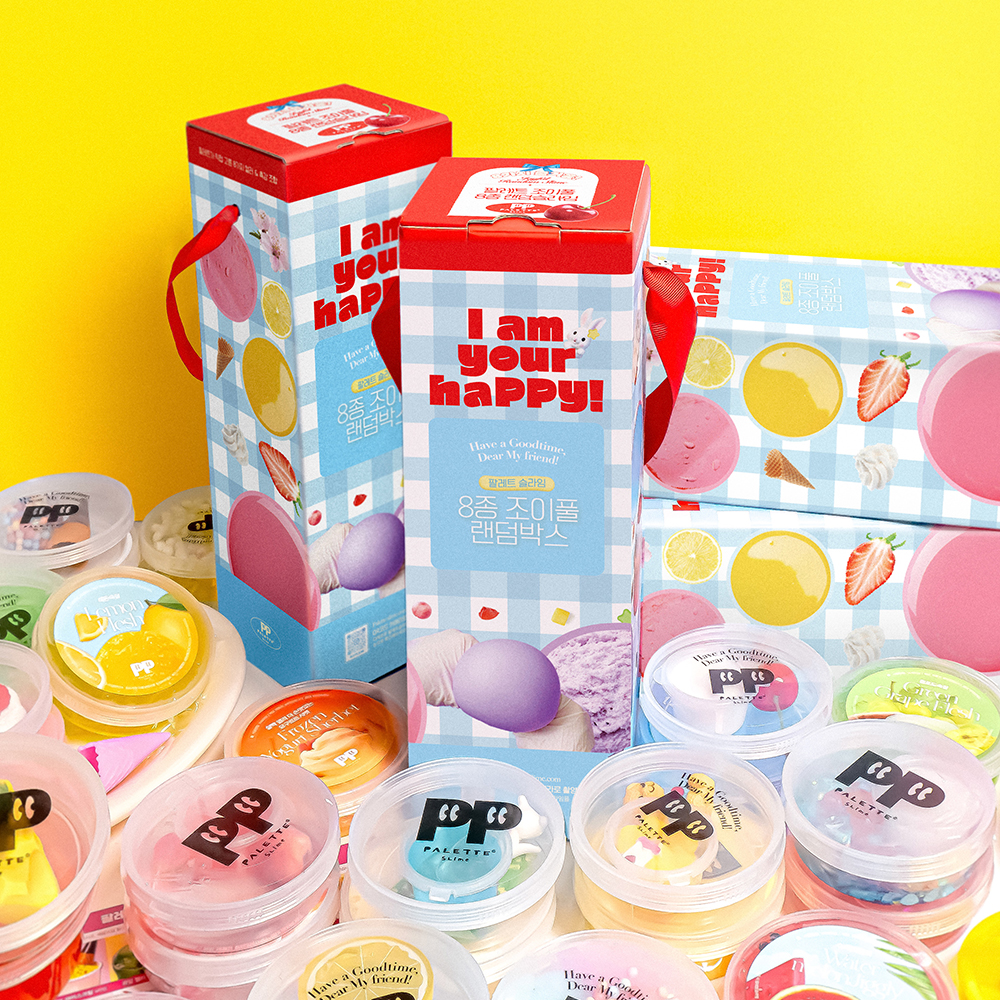 팔레트슬라임 8개 조이풀 랜덤박스 선물세트 안전한 수제 슬라임 키덜트 액체괴물 액괴