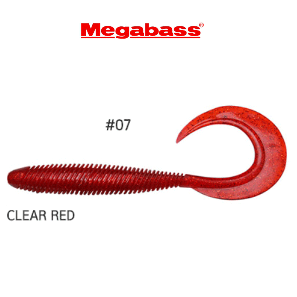 바다루어 메가배스 케무리 컬리 광어 우럭 다운샷 웜 소프트베이트 클리어레드, 11.4cm(4.5인치) - 상품 이미지