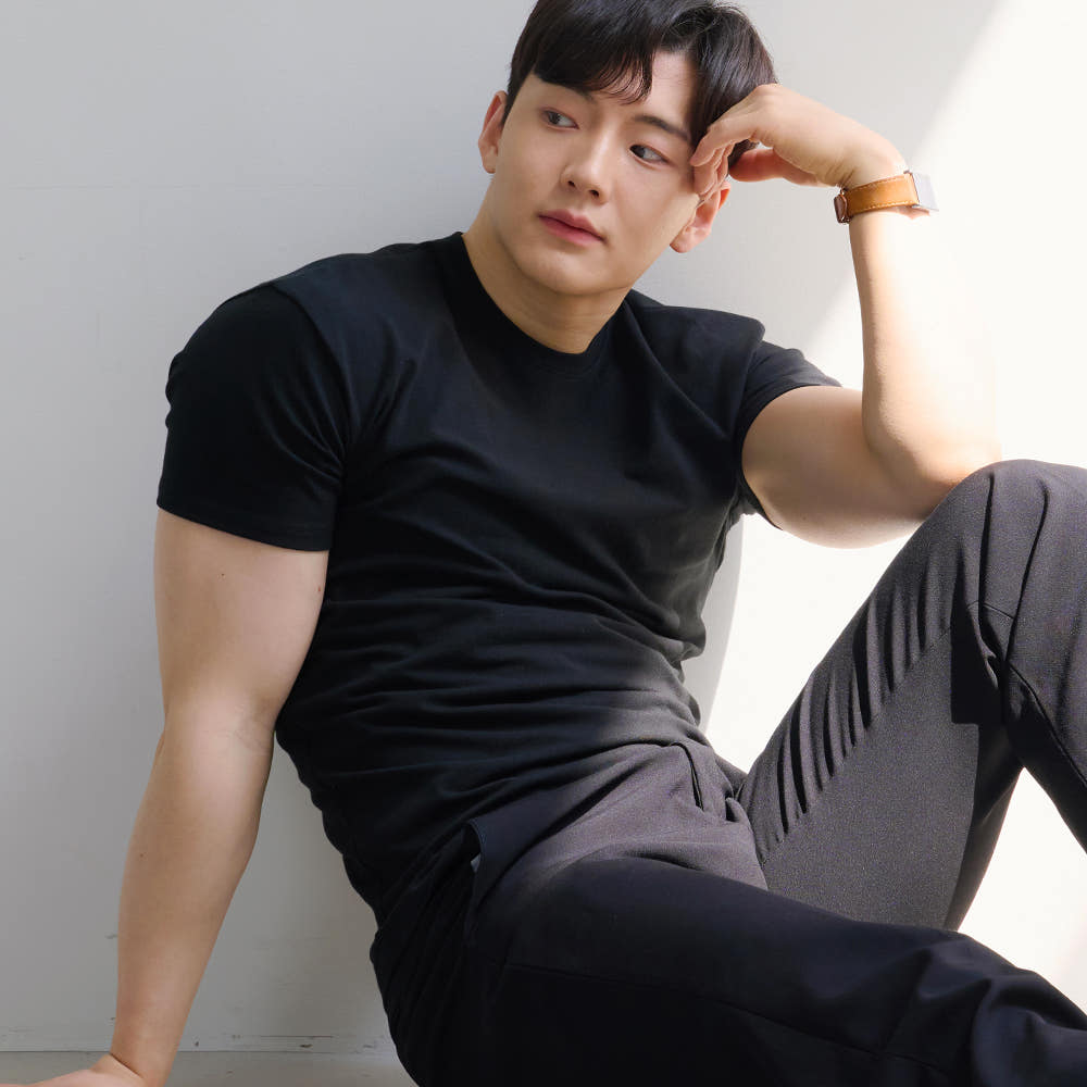 핵쿨남 남자 머슬핏 반팔 티셔츠