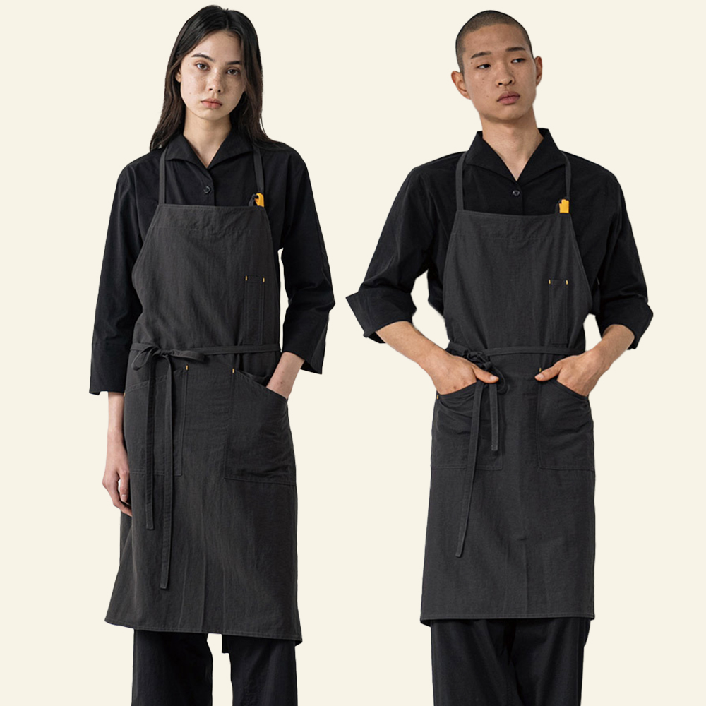 다크그레이 무브온라이트플로 목걸이형앞치마 서빙 가게 식당 카페 공방 바리스타앞치마 - 상품 이미지