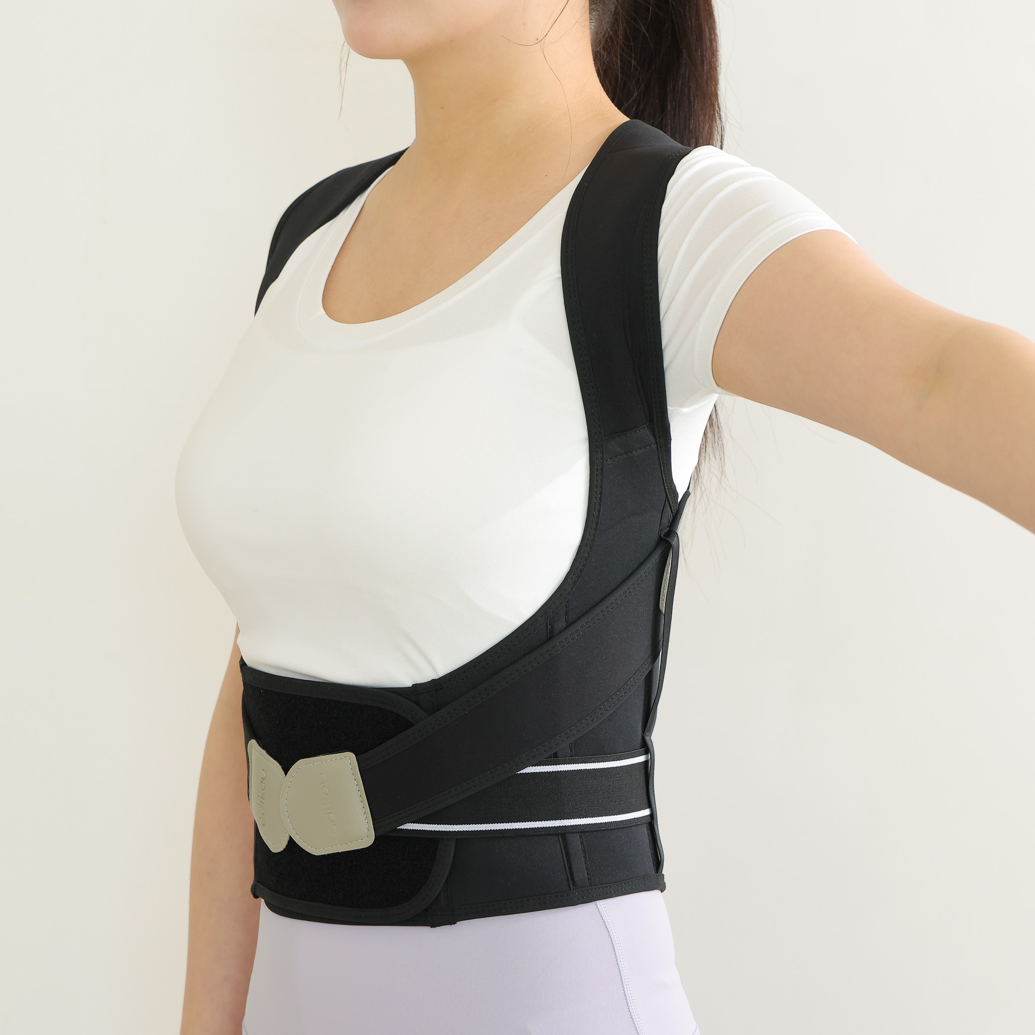 1+3 자세교정밴드 벨트 등 교정기 라운드숄더 어깨 바른자세 목 척추 말린 굽은 체형 허리