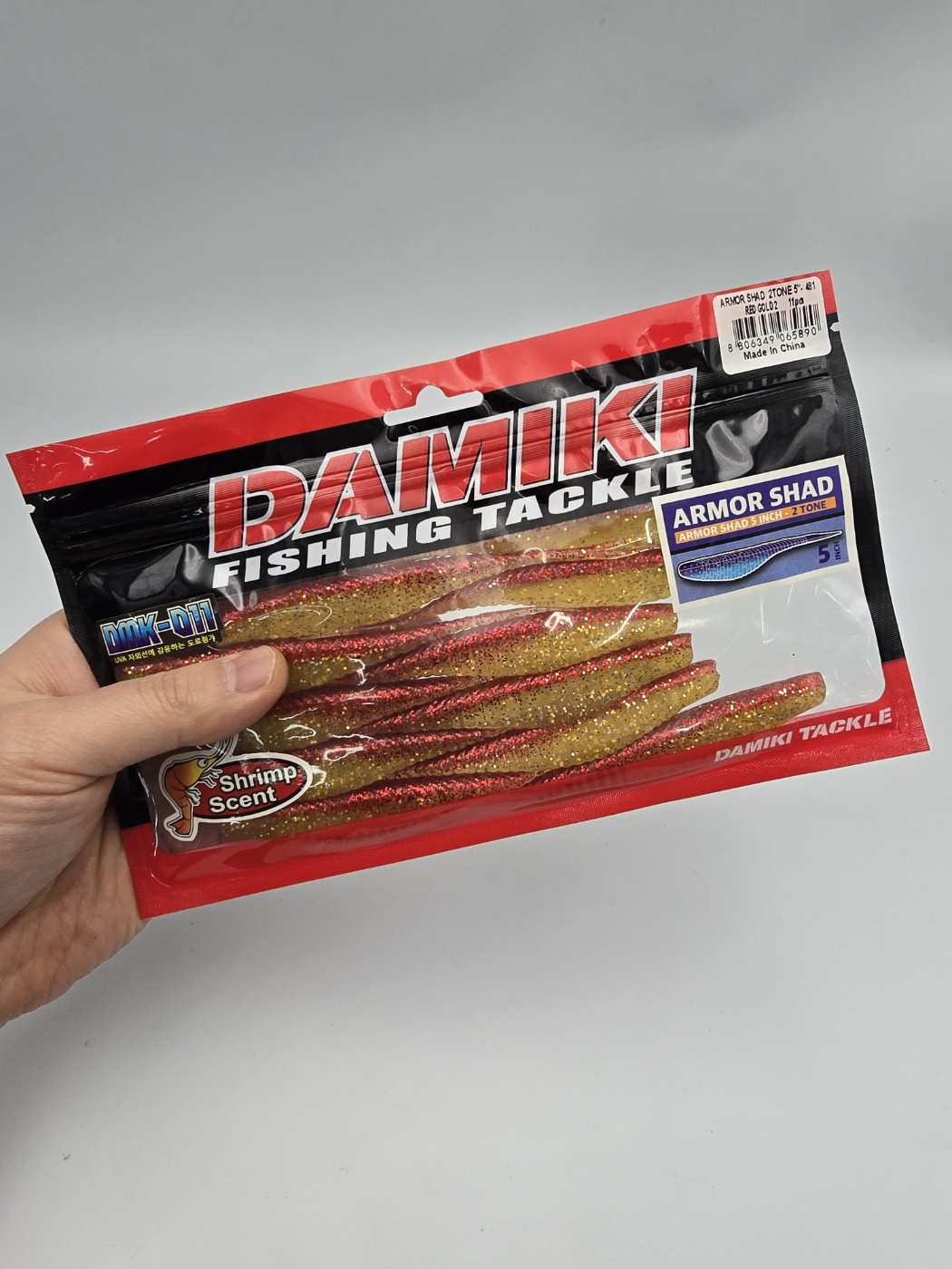 다미끼 아머쉐드 5 광어 다운샷 배스 우럭 광어웜 481 레드 골드2, 12.7cm(5인치) - 상품 이미지
