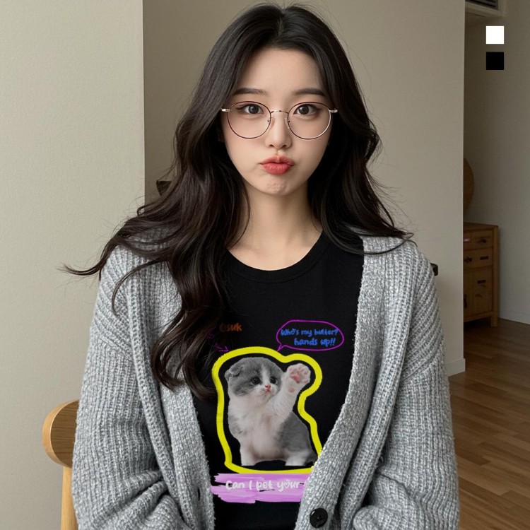 1+1 커스텀 강아지 티셔츠 고양이 프린팅 주문 제작 반려동물 반려견 반려묘 반팔 티 - 상세 이미지 5