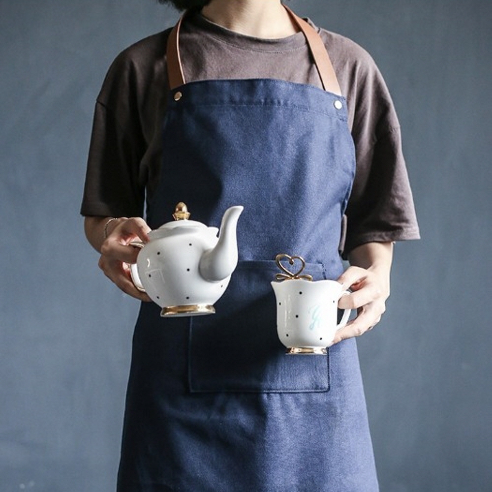 홀앞치마 데님 앞치마 공방 미술 카페 바리스타 어린이집 유치원 캔버스앞치마