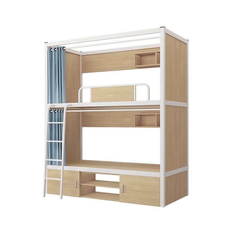 철제 2층침대 기숙사 합숙 홈스테이 수면 캡슐 베드    제트 스타일5호200x너비90x높이240cm - 상품 이미지