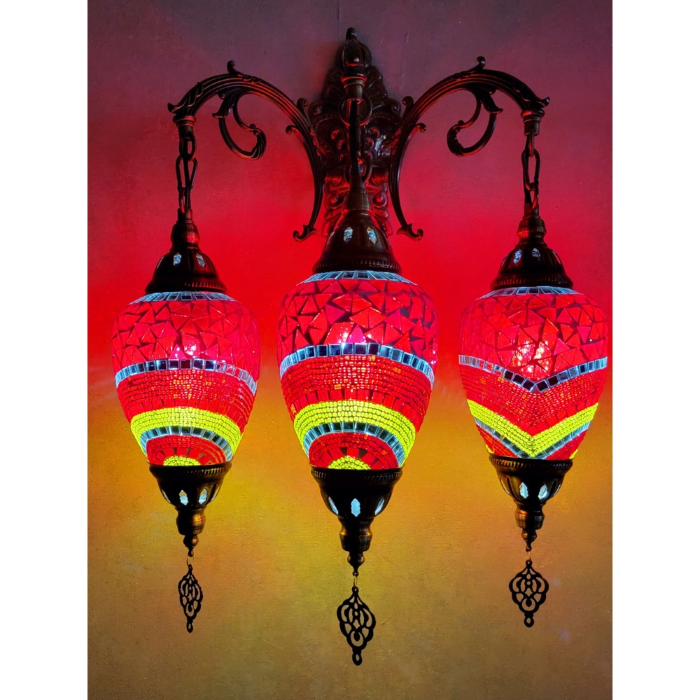 터키램프 스테인드글라스 벽등 인테리어 조명 무드등 카페 빈티지 로맨틱 디자인 - 상세 이미지 3