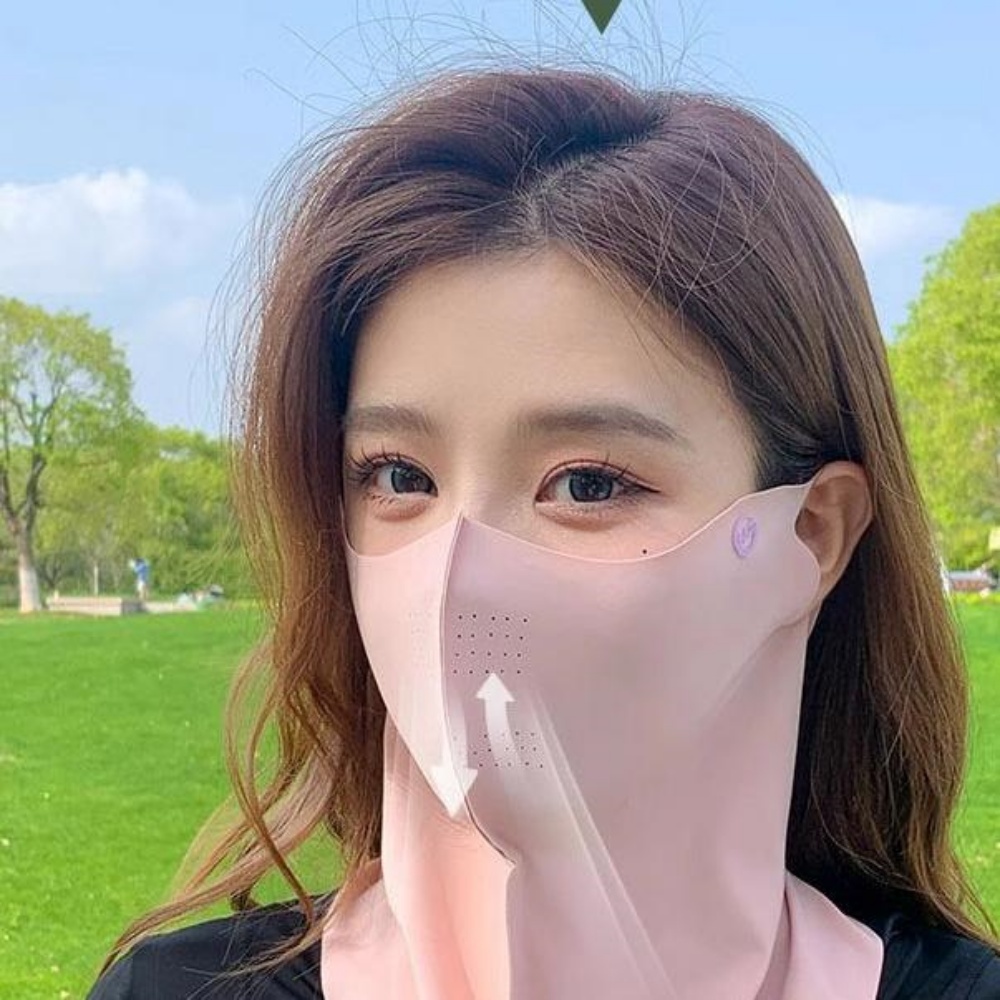 앞면마스크 러닝 입뚫린 얼굴 가리는 기미 가리개 햇빛 걷기 운동 이미지 8