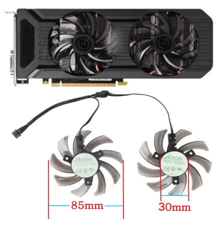 이메이크코리아 (국내배송)이엠텍 GTX1060 1070 Ti 1080 호환 그래픽카드 쿨러2PCS/SET