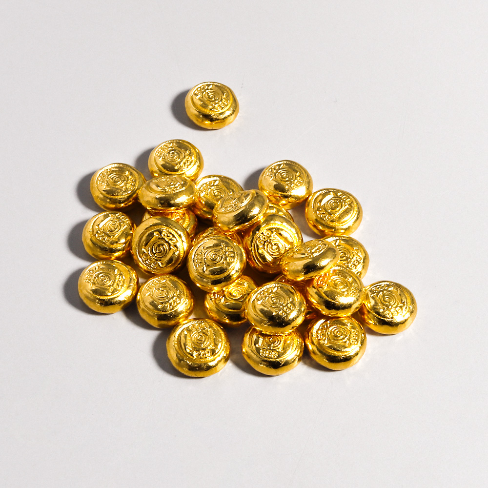 순 금 홀 마크 콩 알 미니 골드 바 테크 덩어리 투자 선물 1.875g 3.75g 생일