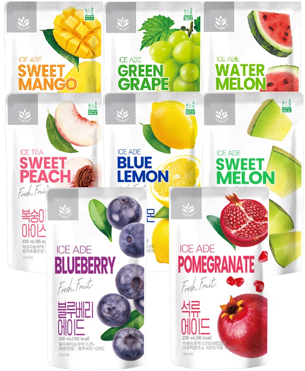 편의점 아이스파우치 청포도에이드 230mlx10팩외7종 빨대포함