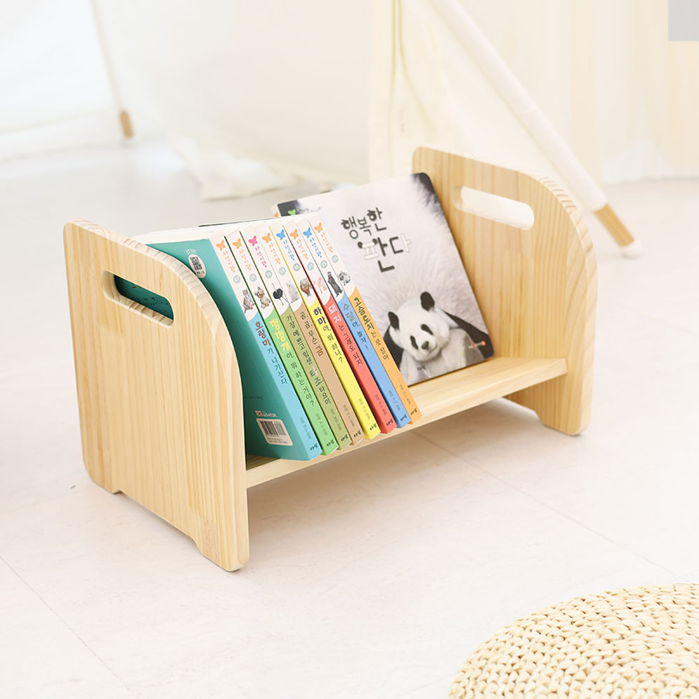 가누앤홈 유아 1단 미니 간이 아기 이동식 원목 책꽂이 2종