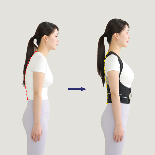 1+2 자세교정밴드 벨트 등 교정기 라운드숄더 어깨 바른자세 목 척추 말린 굽은 체형 허리