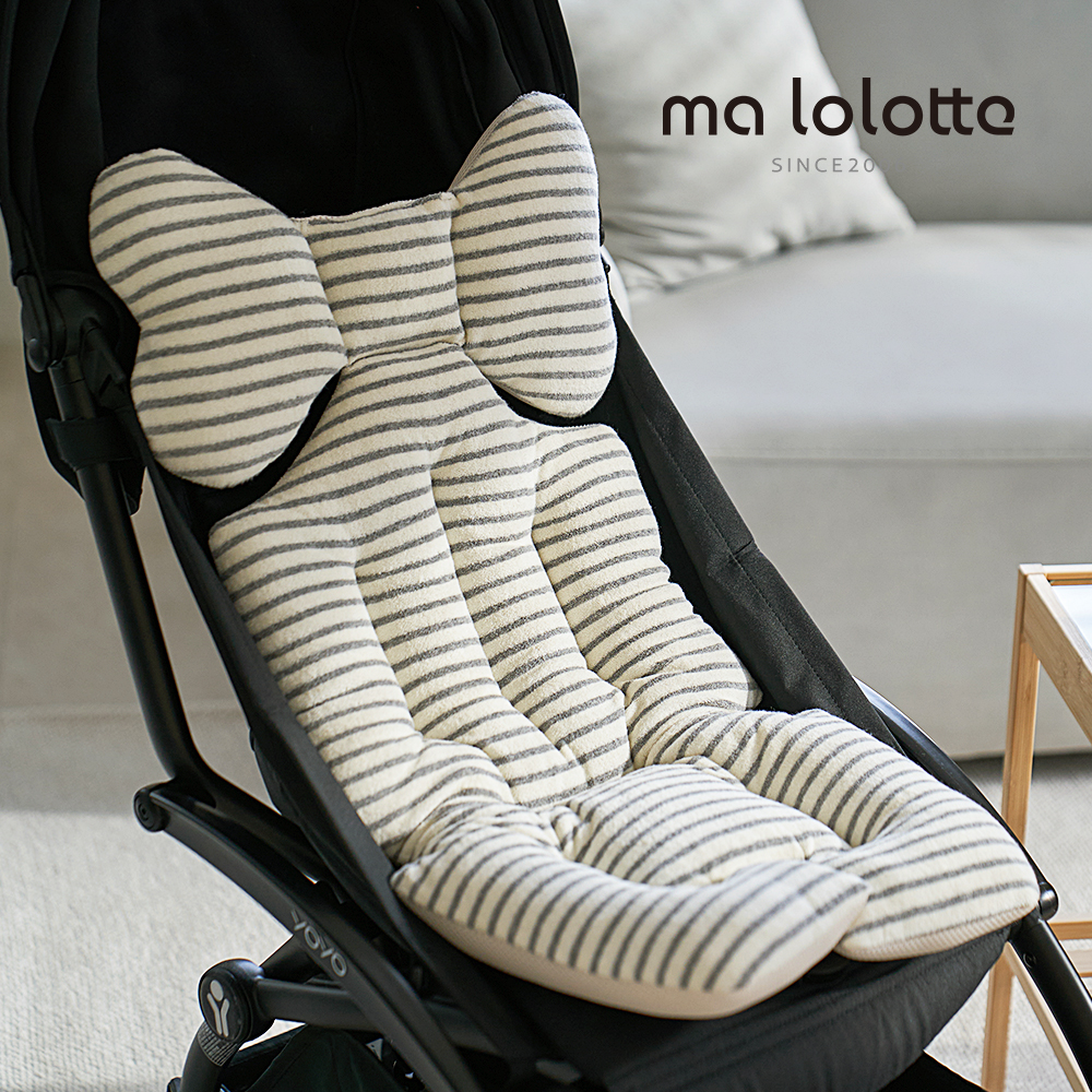 마롤 사계절 테리 스트라이프 유모차 라이너 신생아 카시트 쿠션 양면 쿨시트 유아 그레이