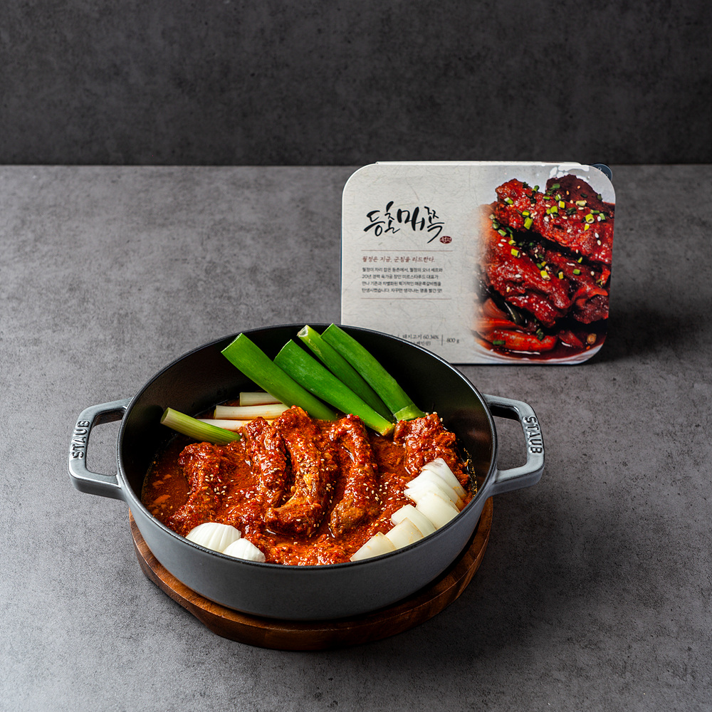 등갈비 찜 쪽갈비 매운 김치 돼지 캠핑 밀키트 돼지갈비찜 800g, 3개 - 상세 이미지 4