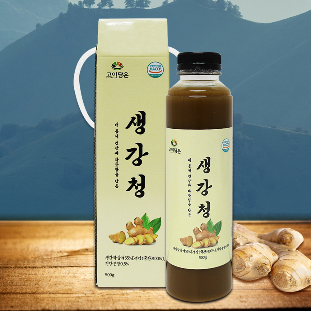 무설탕 생강청 도라지 생강차 만들기 먹기편한 국내산 효능 500ml