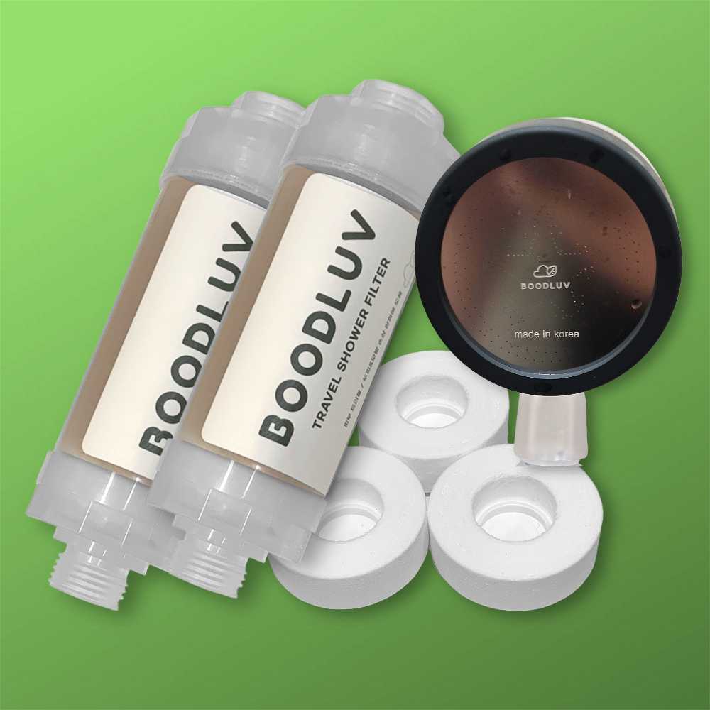 부드럽 석회수전용 샤워필터세트 양이온교환수지 석회제거 필터기 발리 나트랑 다낭 방콕 괌