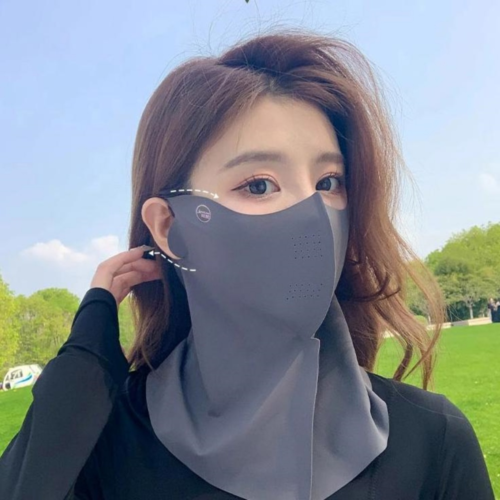 앞면마스크 러닝 입뚫린 얼굴 가리는 기미 가리개 햇빛 걷기 운동 - 상세 이미지 4