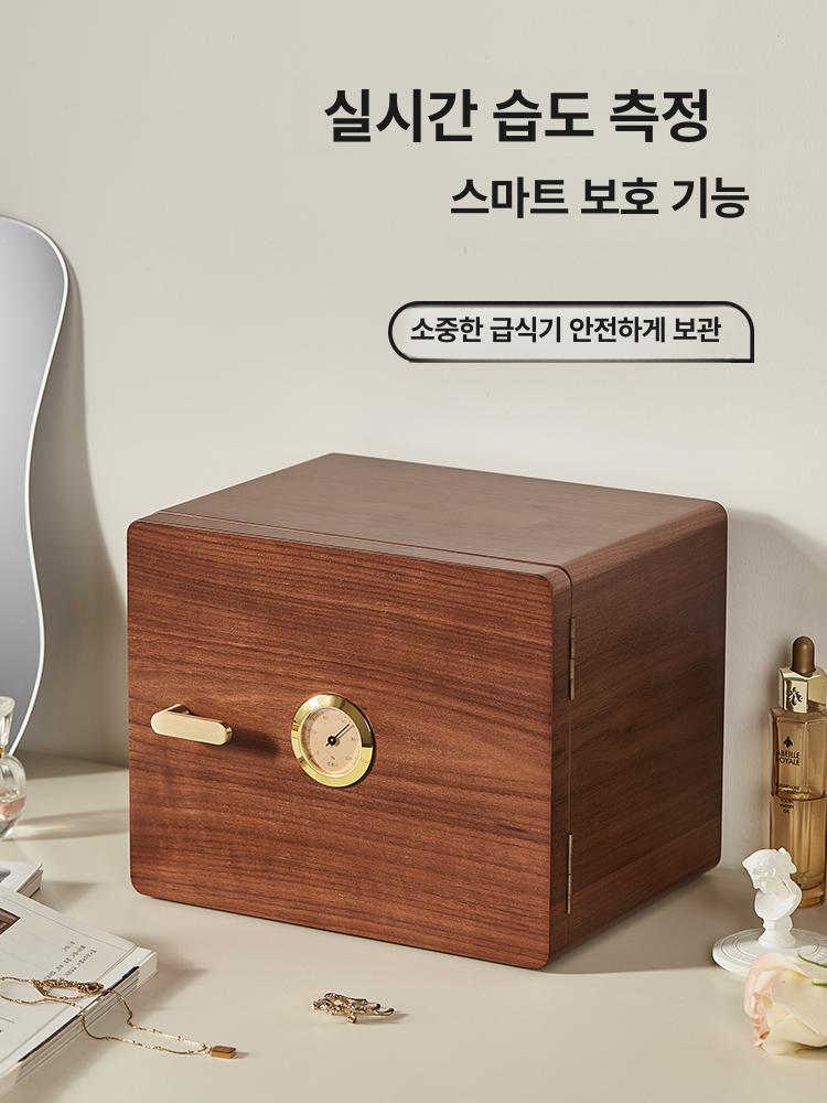 원목 보석함 잠금 장치 나무 보석 상자 쥬얼리 보관함 악세사리 - 상세 이미지 2
