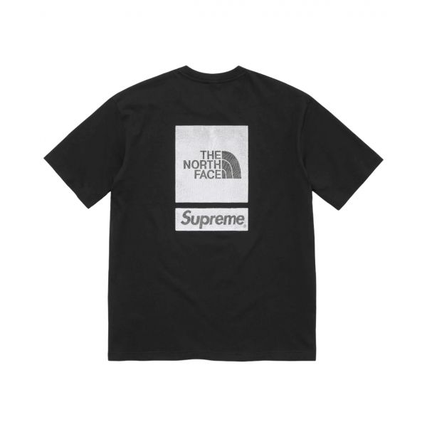 슈프림 x 노스페이스 숏슬리브 탑 블랙 24SS 두꺼운 반팔 티셔츠 L : 뷰티말리부