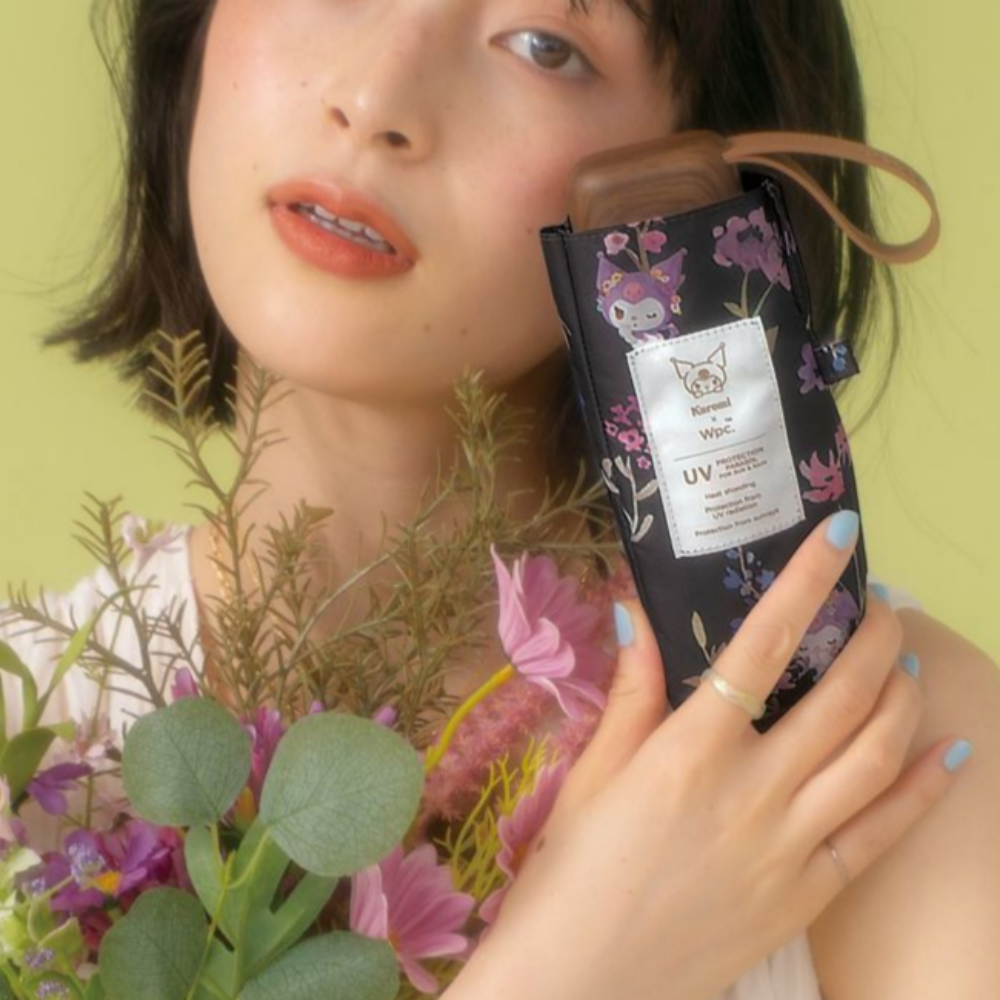 WPC X 산리오 양산 캐릭터 차광 수채화 플라워 우산 겸용 미니 접이식 봄 여름 자외선 휴대용 801-sa24-102