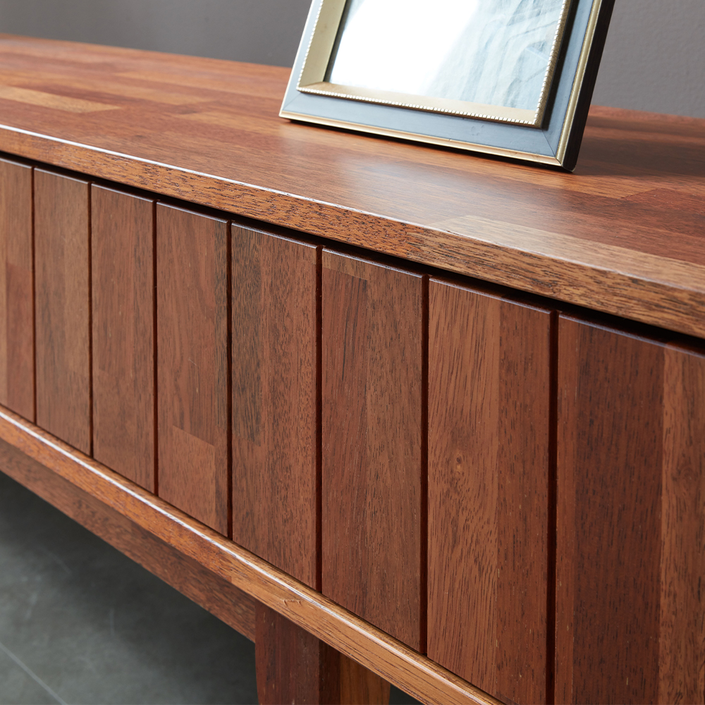 멜리아 북유럽 낮은 원목 거실장 TV다이 받침대 티비장 2400mm, 멀바우