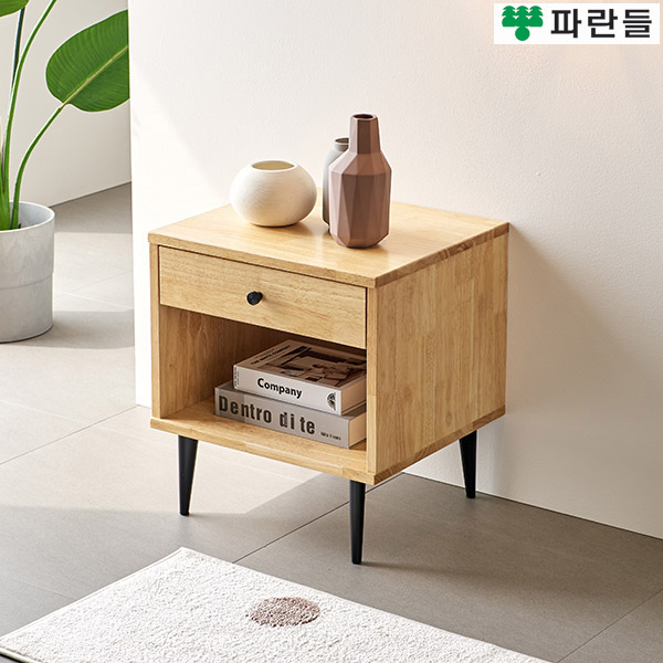 파란들가구 18T 고무나무원목 450 원목협탁 침실협탁 서랍장 - 상세 이미지 2