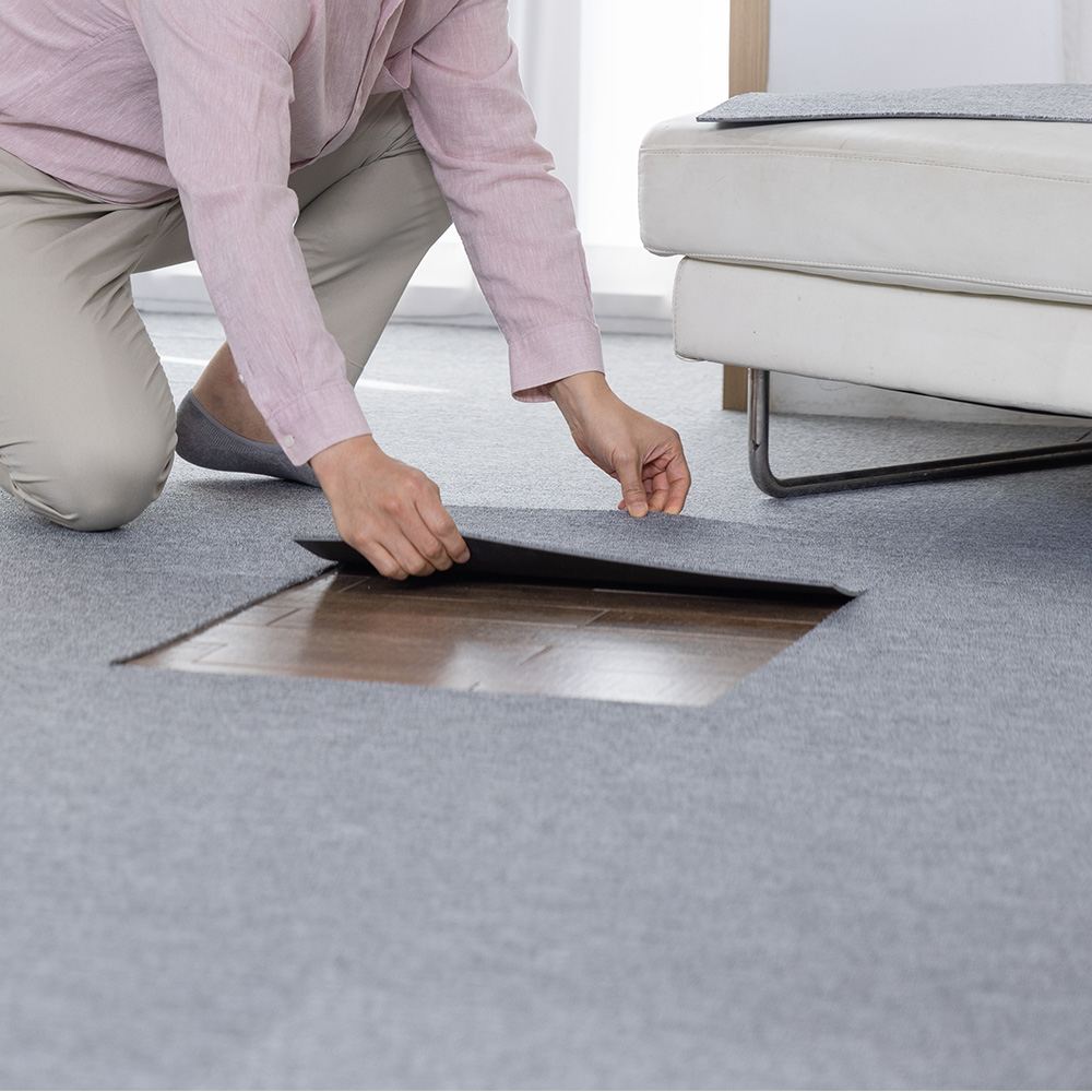 집코리아 두꺼운 카페트타일 정사각 비접착 500x500x5mm, 크림, 20장