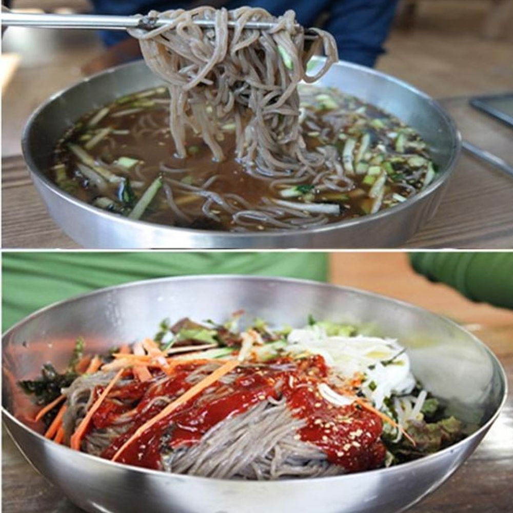 봉평 메밀 국수 시원한 메밀 막국수 소바 1kgx3개 간편한 : 업소용 스토어