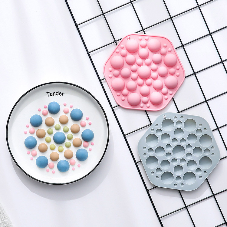 사이즈별반구49구 실리콘몰드 핑크 블루 색상랜덤1개 미니 얼음 데코용 초콜릿 2.5cm - 상세 이미지 4