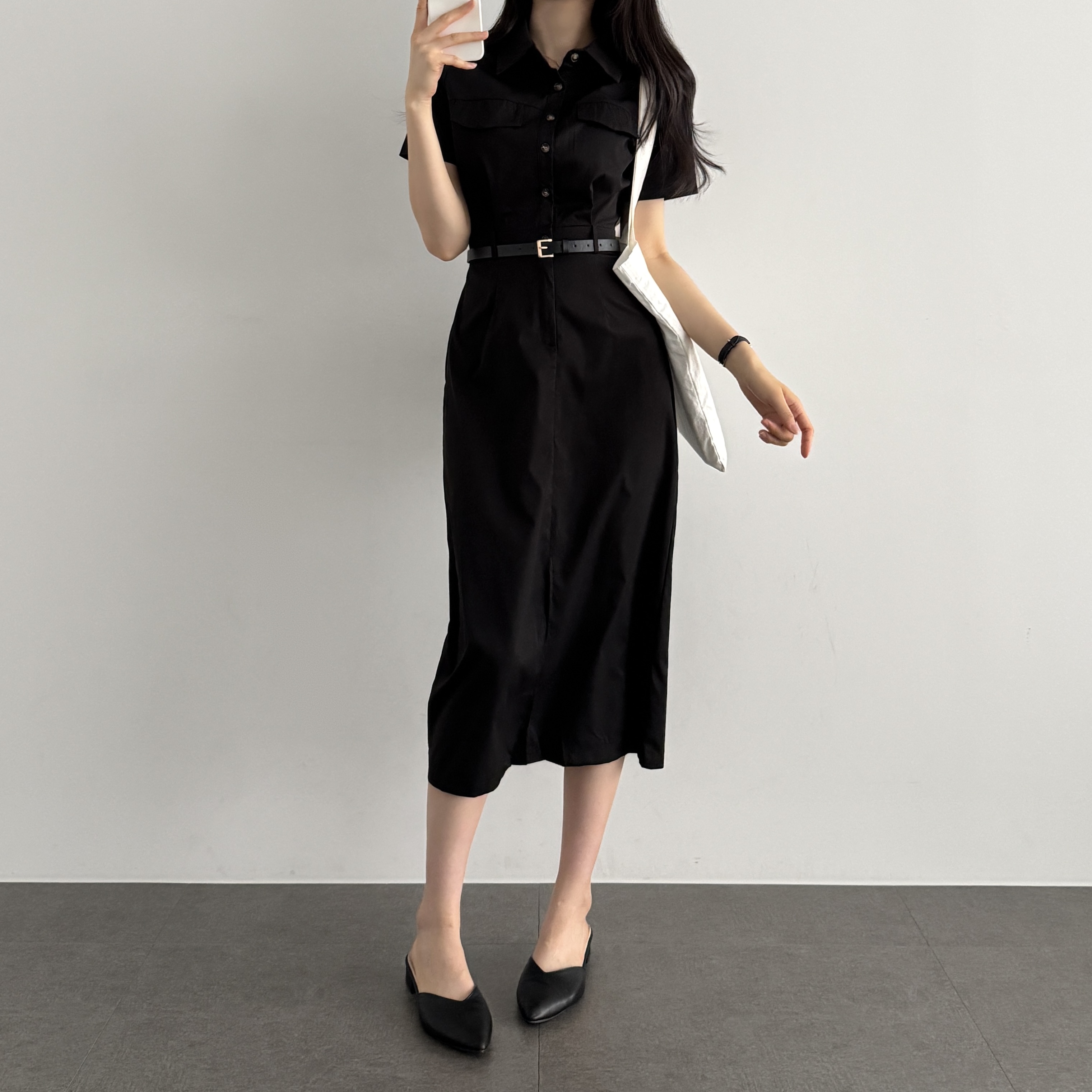 여름 원피스 결혼식 하객룩 시밀러룩 하객 원피스 롱, 블랙, FREE(One size)