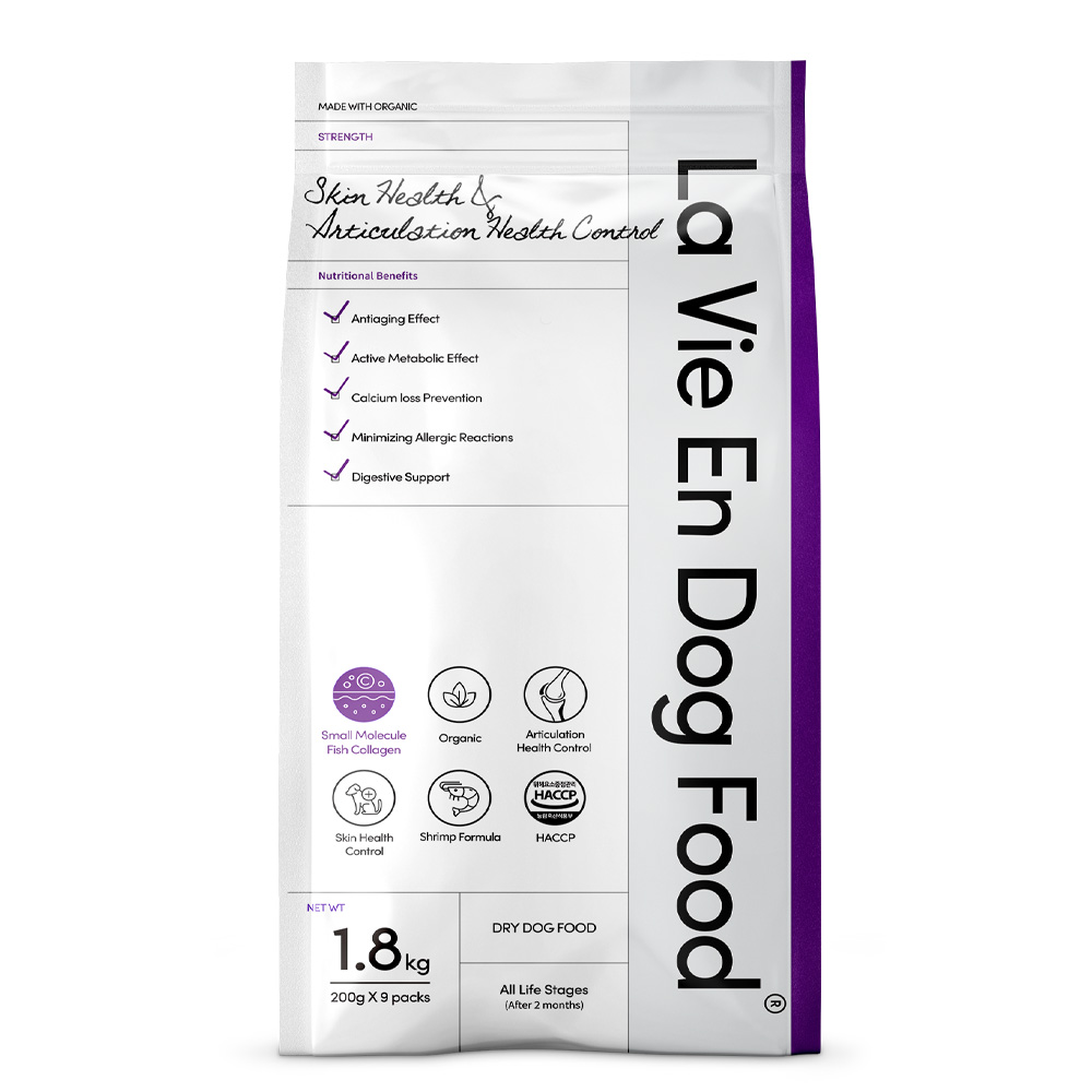라비앙독 강아지 사료 가수분해 피부 눈물 알러지 개 애견 새우, 1.8kg, 1개 이미지 2