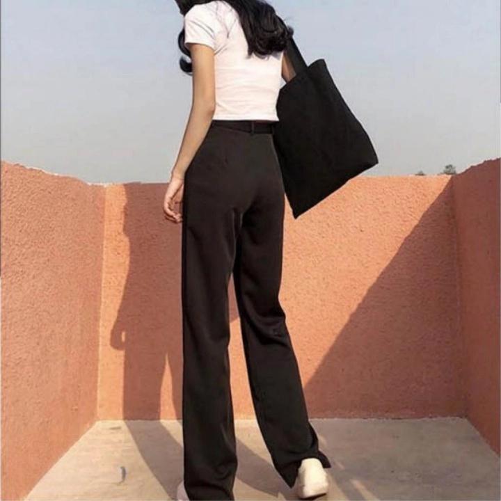 여름 여성 바지 일자 통바지 핏 좋은 바지 - 상품 이미지