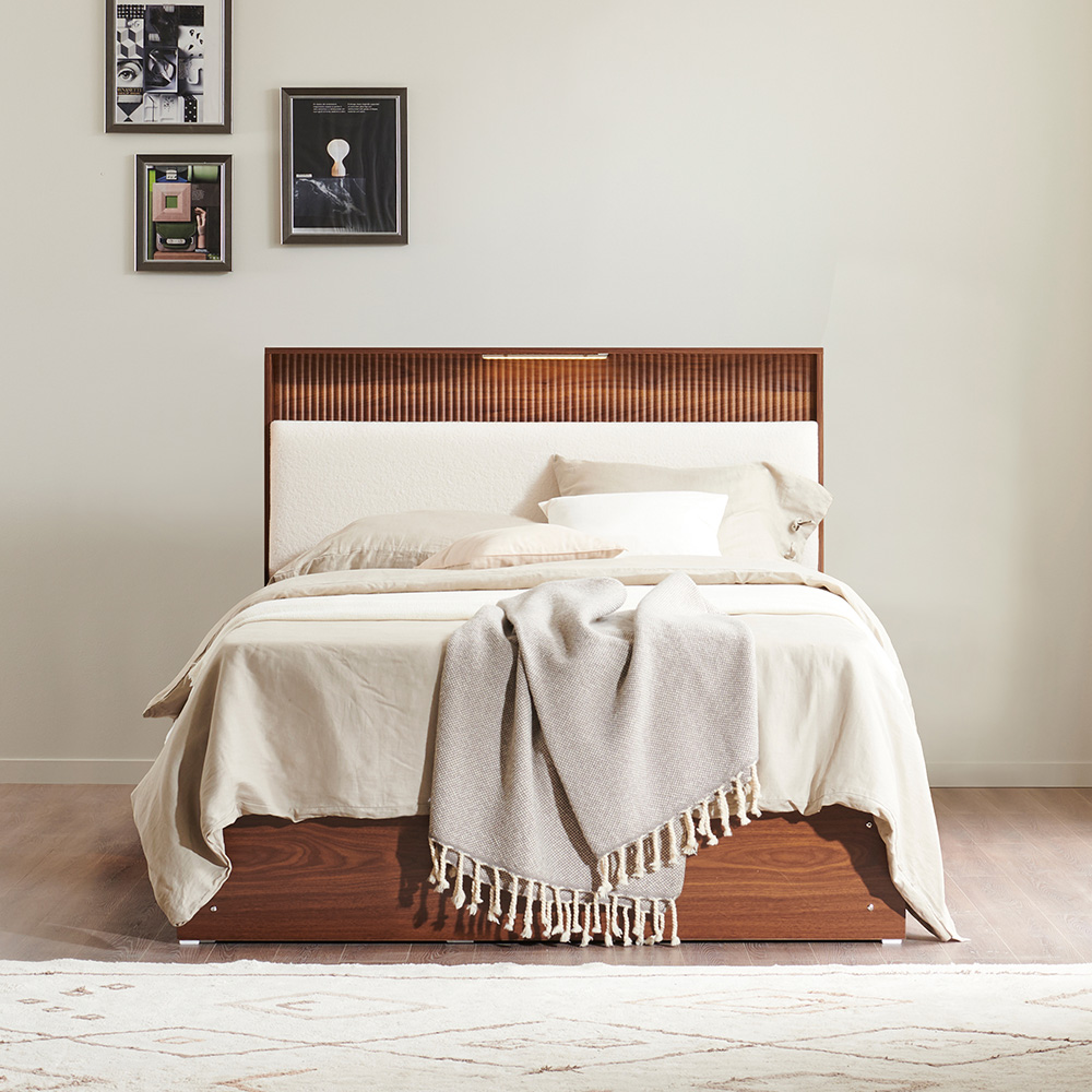 스코나 델라인 템바보드 부클레 LED 평상형 호텔 수납 침대(슈퍼싱글) - 상품 이미지