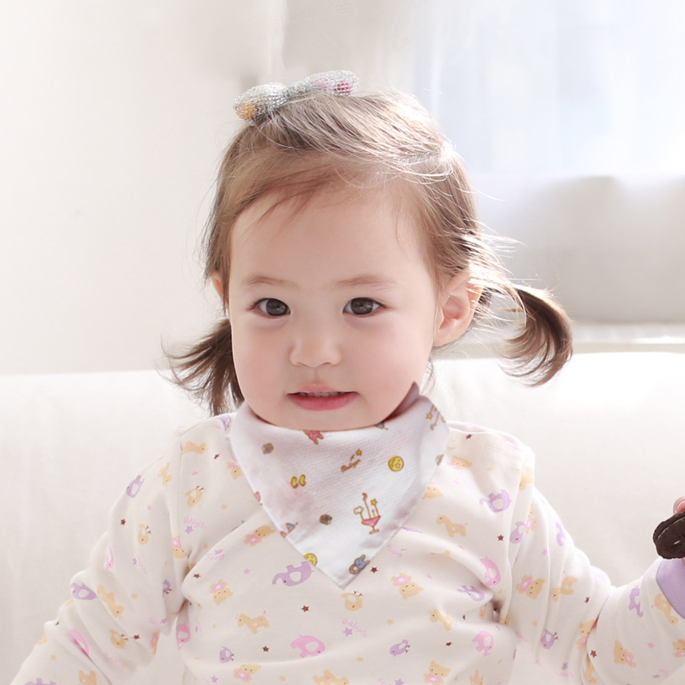 [슈퍼적립] 베이비앙 순면 대나무 오가닉 면 아기 유아 아동 손수건빕(똑딱이 손수건) 행키빕 5장