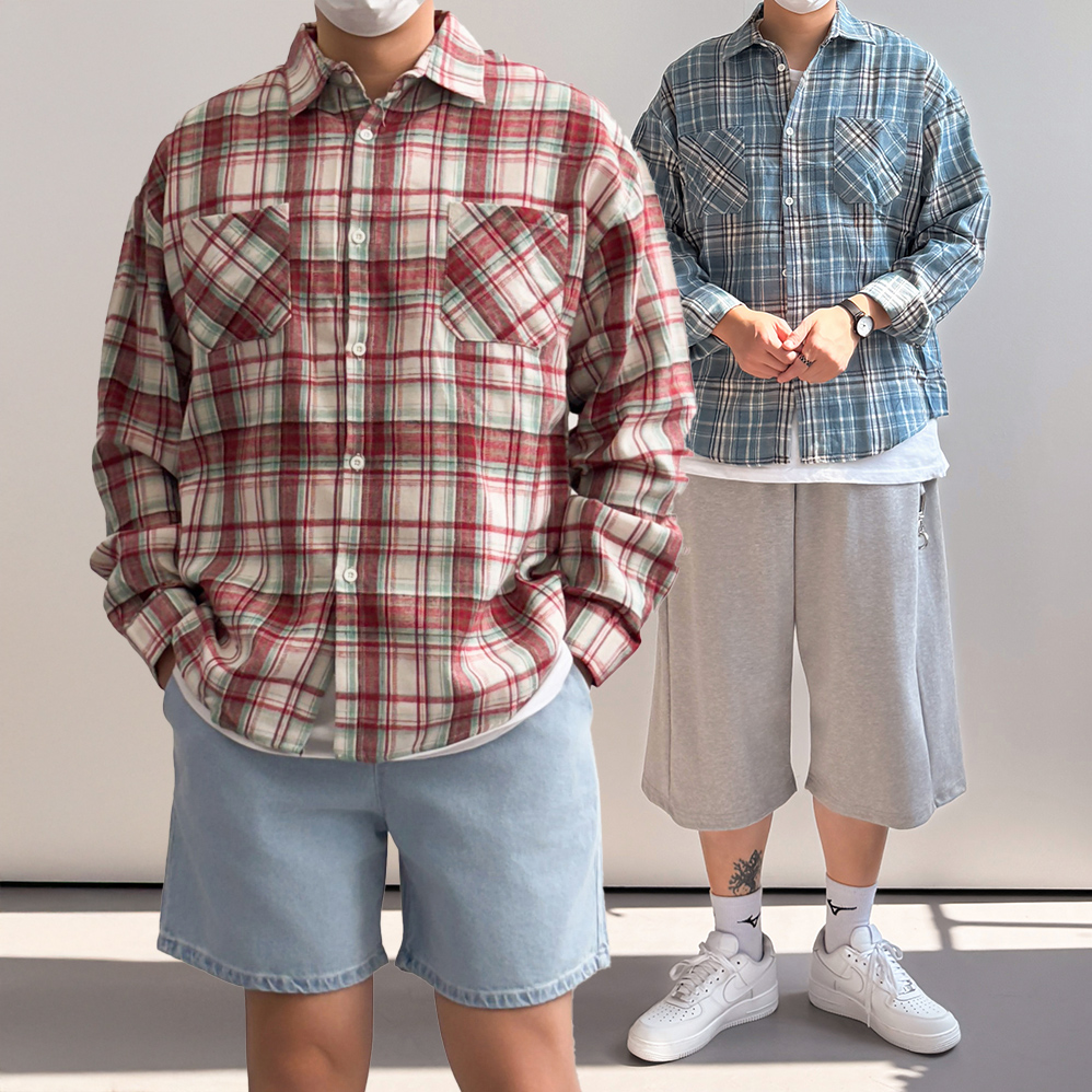 남자체크남방 남자봄남방 - 상세 이미지 3