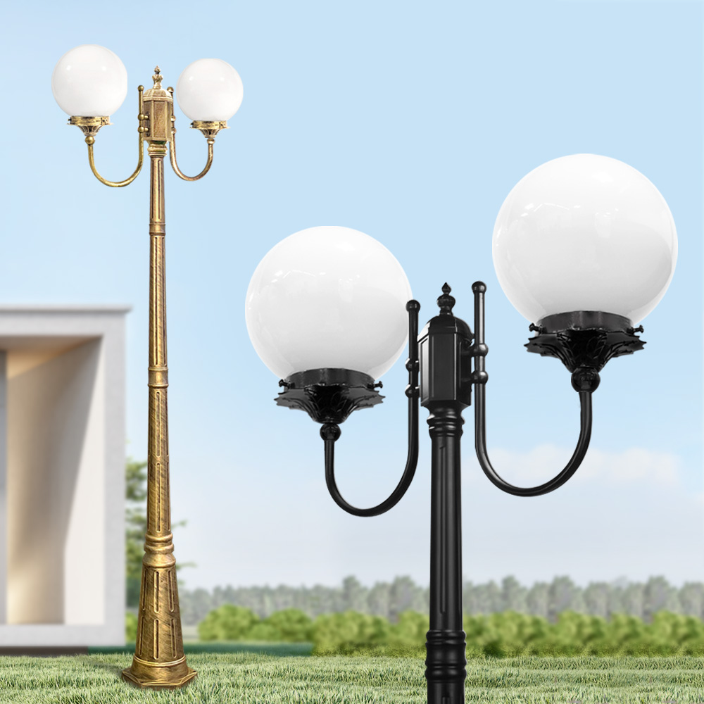 전기가로등 LED 야외조명 정원 마당 엔틱 가로등 PC글로브 조명등 U가지 1.4M 25호 - 상품 이미지