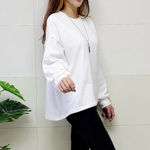 (국산면원단/국내자체생산) T1017 특양면 언발란스 무지 티셔츠 20대30대여성의류 - 상세 이미지 5