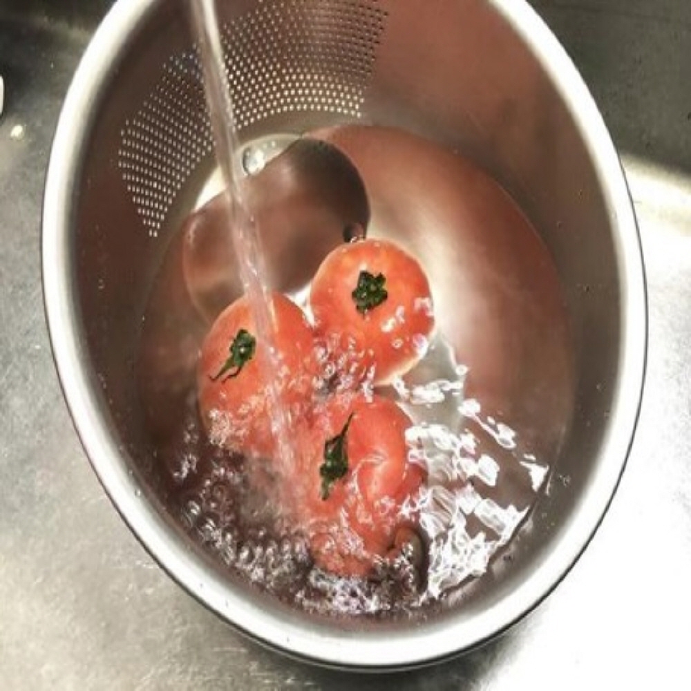 후지이 3way 미즈키리 물빠짐 스텐볼 23.5cm 거름망 일체형 세척볼 채소 쌀씻기 양푼 이미지 6