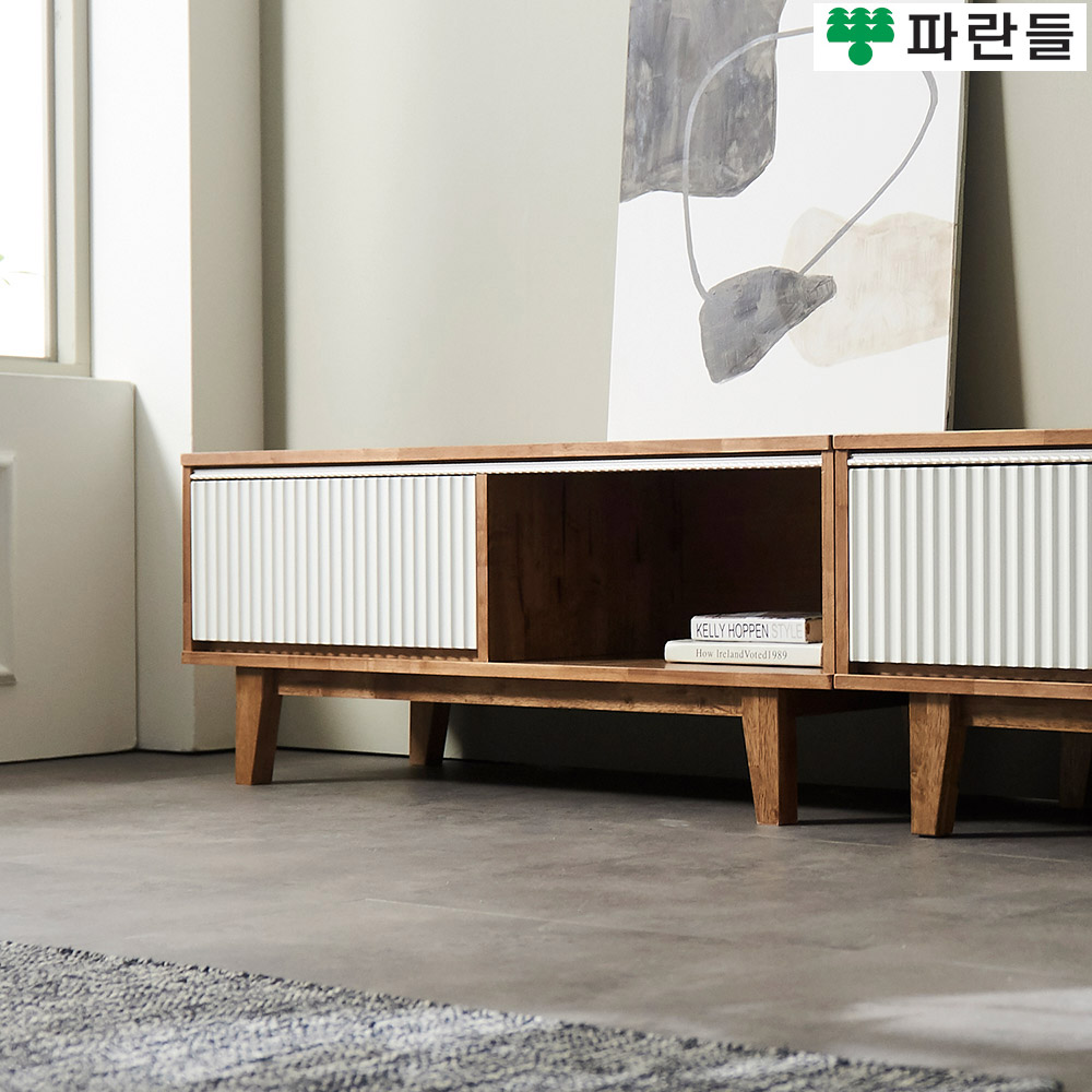파란들가구 전면템바보드 고무나무원목 1200 비디오 원목거실장 - 상세 이미지 2