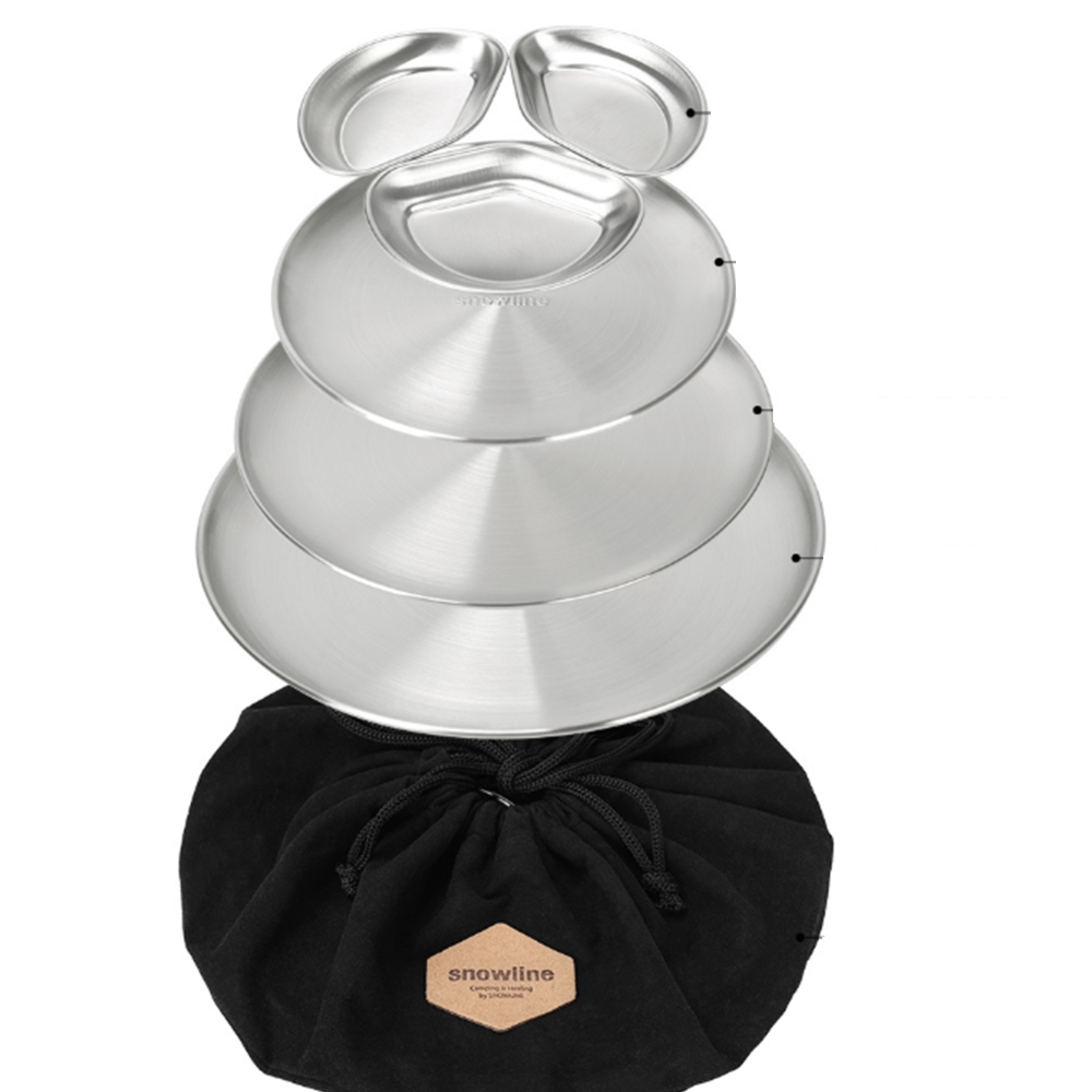 스노우라인 캠핑플레이트세트 6p 고품질 스테인레스 캠핑 식기