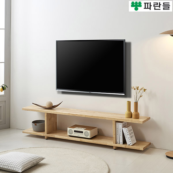 파란들가구 30T 고무나무원목 1800 TV거실장 B형 원목거실장 - 메인 이미지
