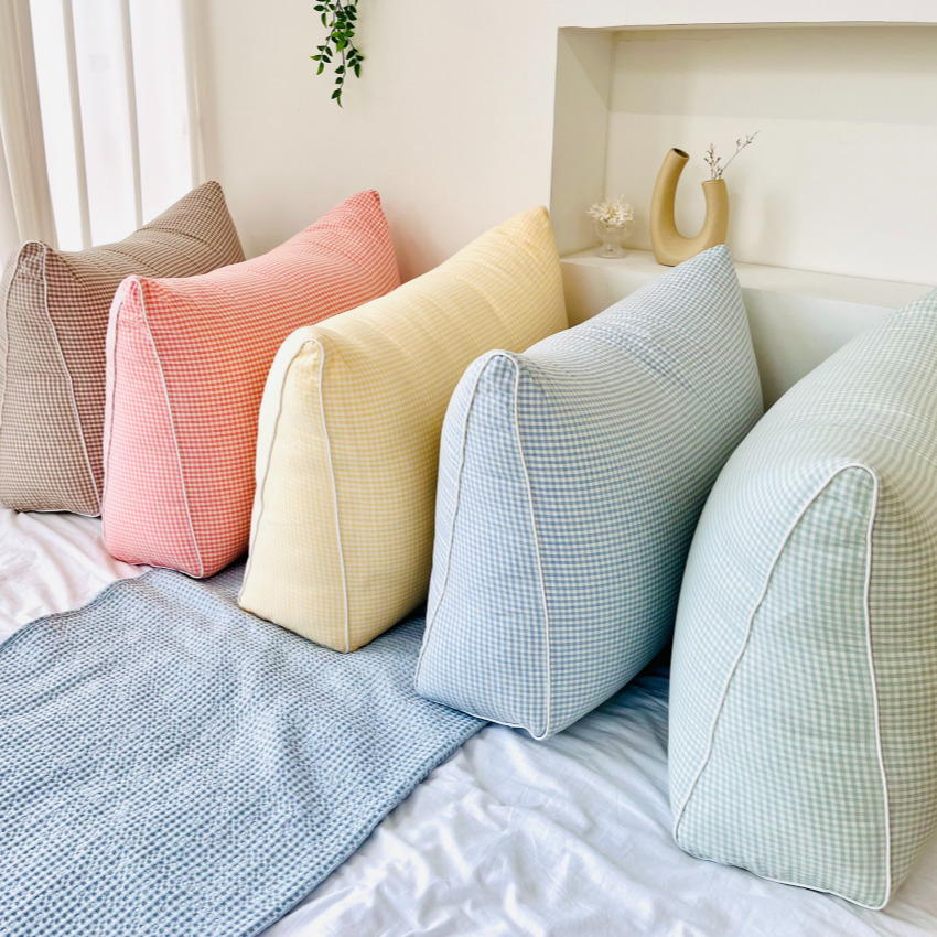 호옴 삼각 등받이쿠션 침대 쇼파 허리 헤드 베개 모던 그레이