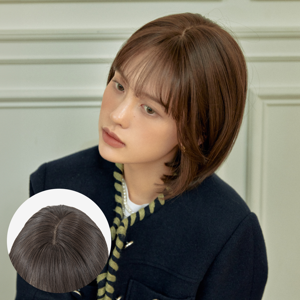 인모믹스 완수제 통가발 숏 단발 베베컷펌 모스트 자연스러운 정수리 항암 가벼운 탈모 - 상품 이미지