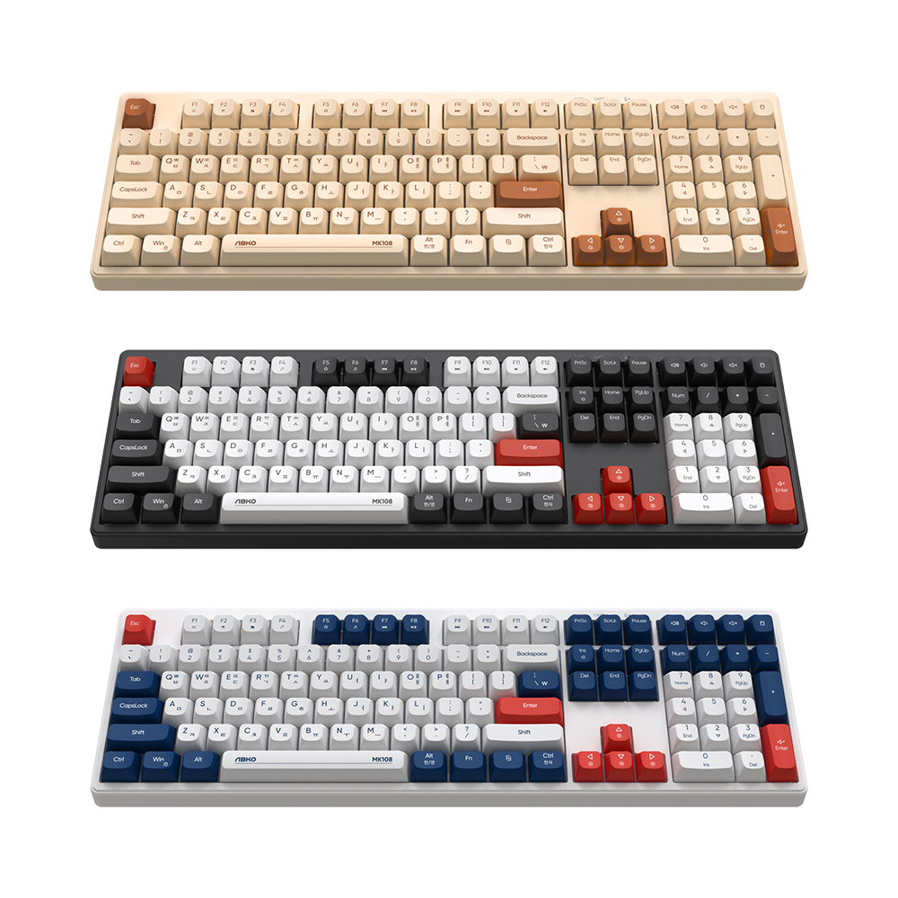 앱코 MK108 W 무선 블루투스 키보드 저소음 멤브레인 사무용 풀배열 노트북 오피스 - 상세 이미지 5