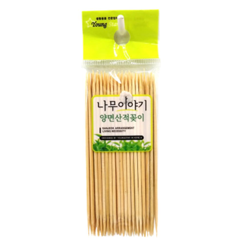 긴 이쑤시개 산적용 롱 요지 떡꼬치용 10cm 대나무 꼬지 가는 나무스틱 꼬챙이 50개입